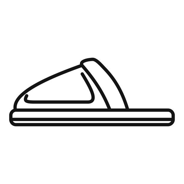 Vector de contorno del icono del objeto de las zapatillas del hogar Ropa adorable