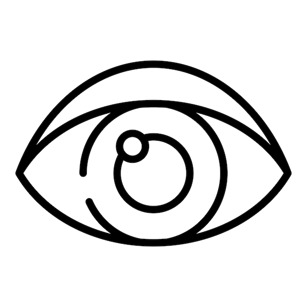 Vector vector de contorno de icono de ojo sano proceso cognitivo sistema cerebral