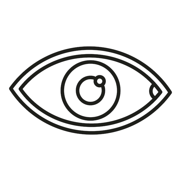 Vector de contorno de icono de ojo sano prueba de vista examen de salud