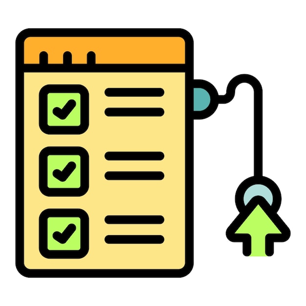 Vector de contorno de icono de la página en línea Registro de formulario Acceso de inicio de sesión Color plano