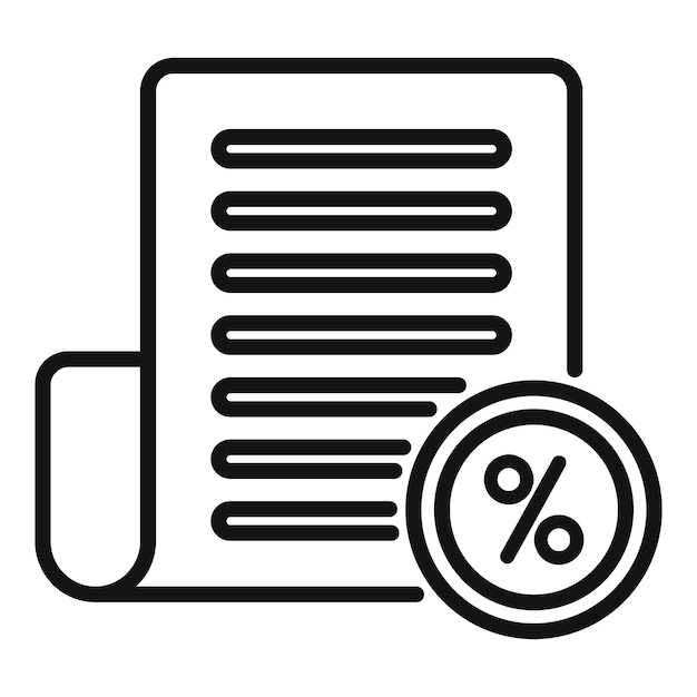 Vector de contorno de icono de papel de crédito Financiación de venta financiera real