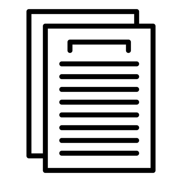 Vector de contorno de icono de papel de datos Estudio de caso Aprender con éxito