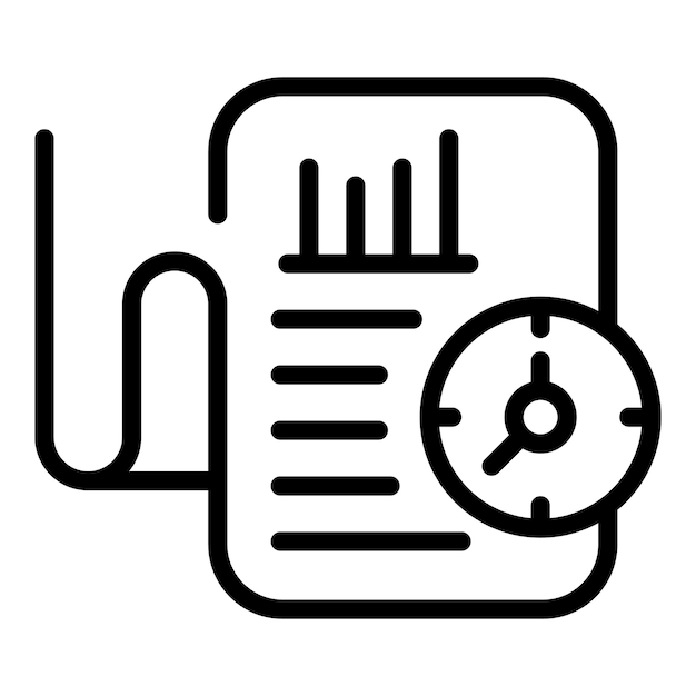 Vector de contorno de icono de papel de productividad Tiempo de trabajo Horario de personas