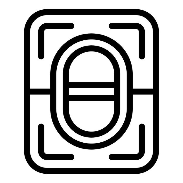 Vector del contorno del icono del paquete de píldoras efervescentes Medicamento vitamina Ayuda al caso azúcar