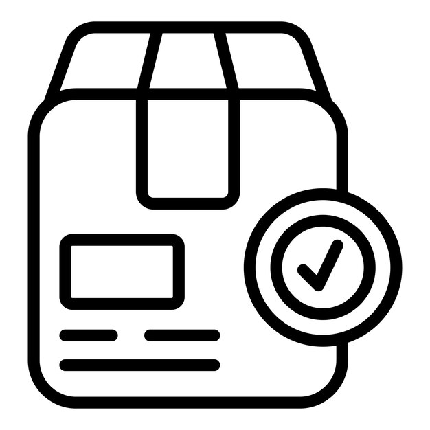 Vector de contorno de icono de paquete de promoción Mercadeo en línea Etiqueta de regalo