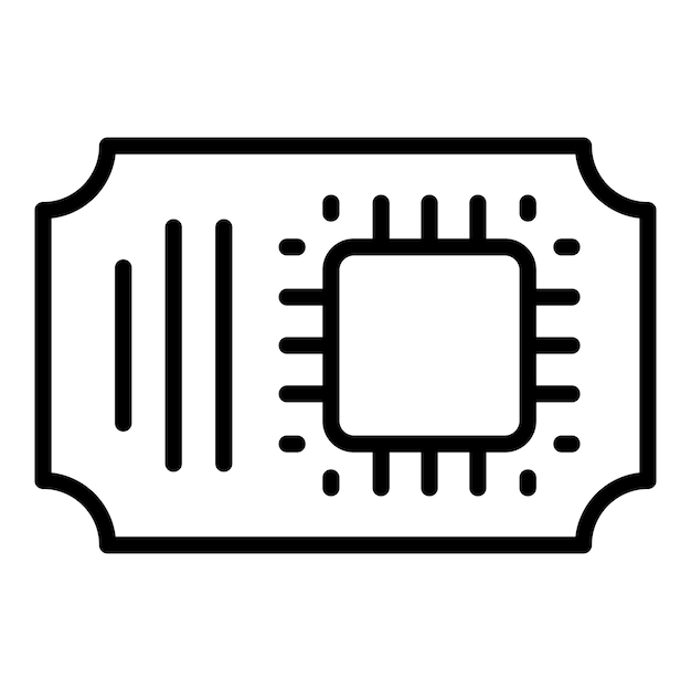 Vector de contorno de icono de pase de museo digital Historia antigua Trozo de cine