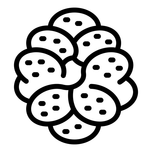 Vector vector de contorno de icono de pastelería danesa pan de canela