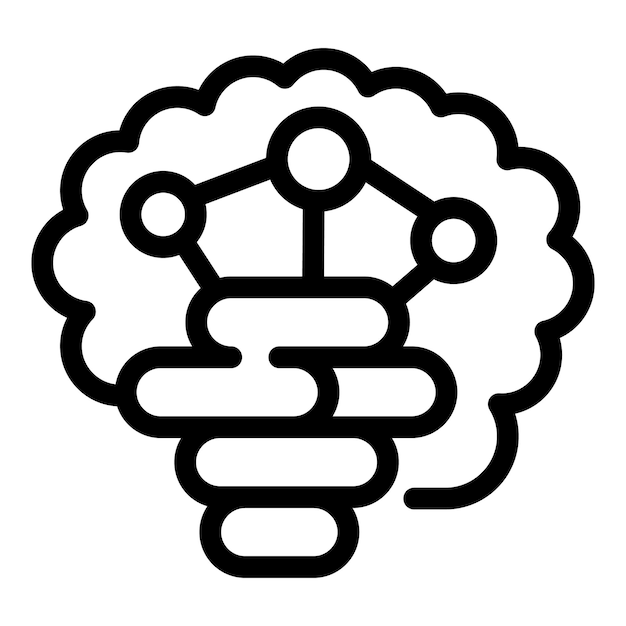Vector de contorno de icono de pensamiento creativo Sesión de generación de ideas