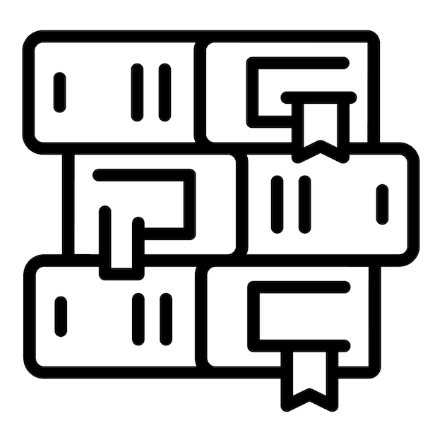 Vector de contorno del icono de la pila de libros Niño de ayuda Niño padre