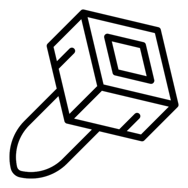 Vector de contorno de icono de pin de metal Columna adjunta