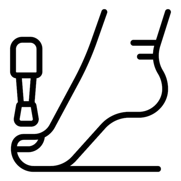 Vector de contorno del icono de la pintura de uñas de los pies el aseo de los dedos de los pies