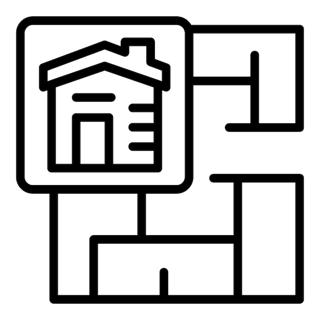 Vector de contorno de icono de plan de casa Mujer ingeniera Constructor persona