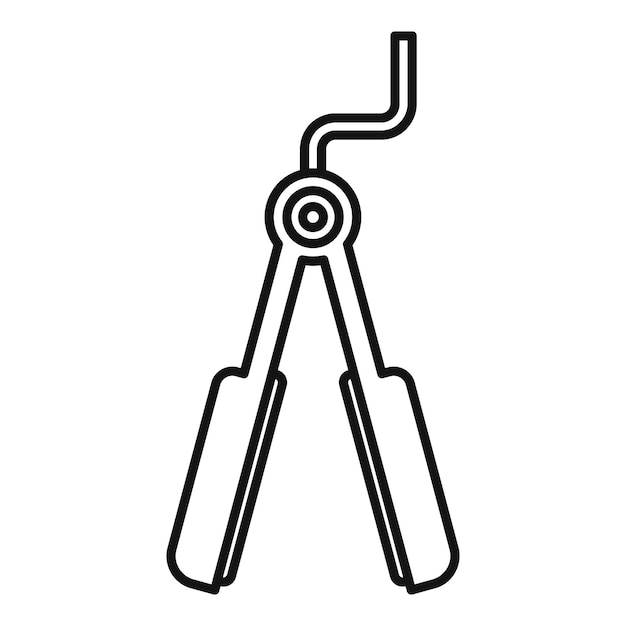 Vector de contorno del icono de la plancha de cabello Tratamiento de moda