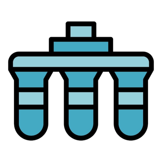 Vector de contorno del icono de la planta de ósmosis Filtro de agua Equipo de purificación de color plano