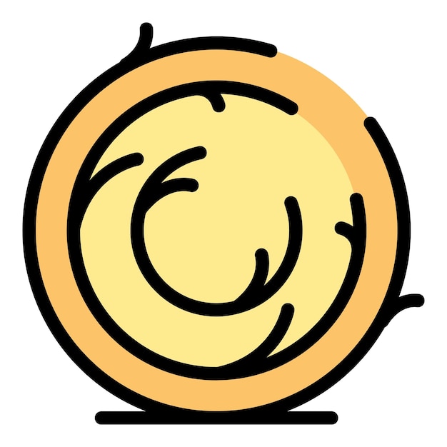Vector de contorno de icono de planta rodadora rodante Bola del desierto Color de arbusto occidental plano
