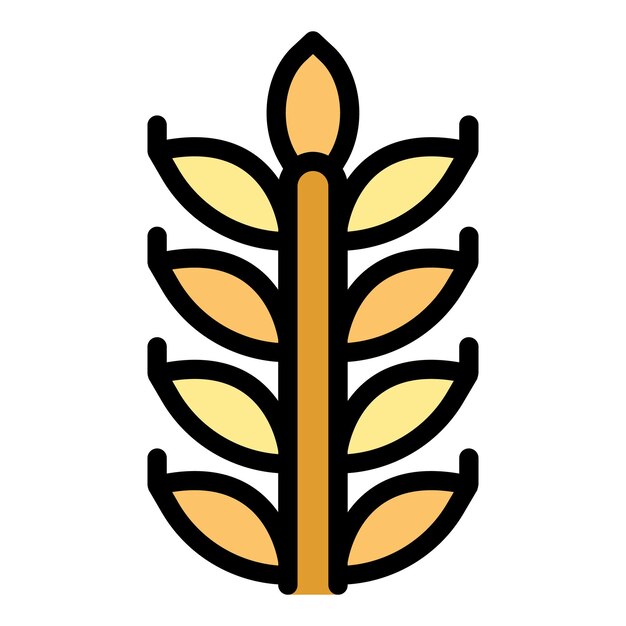 Vector de contorno de icono de planta de trigo Alemania bávara Color plano de cerveza de punto de referencia