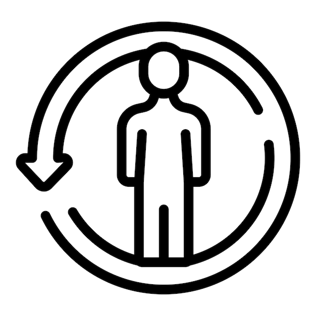 Vector de contorno de icono de población económica Cliente humano Aumento del gráfico