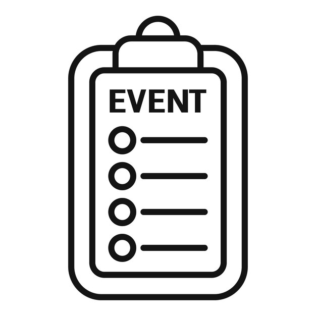 Vector de contorno del icono del portapapeles de eventos Pareja de matrimonio