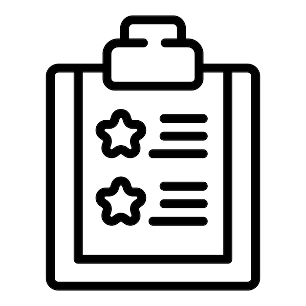 Vector de contorno del icono del portapapeles Nivel de habilidad Carrera objetivo