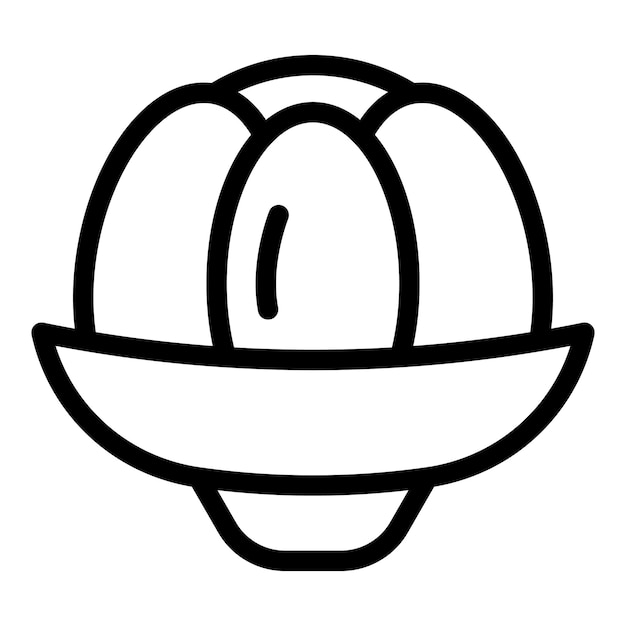 Vector de contorno de icono de postre de jalea Fruta brillante Gelatina de frijol