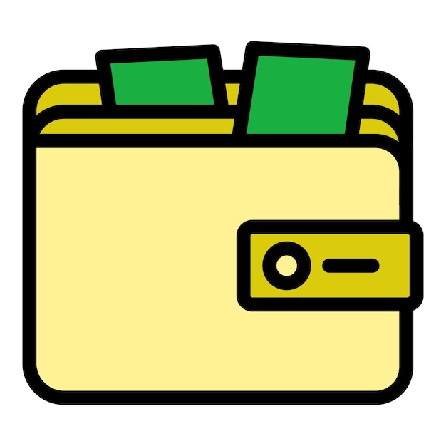 Vector de contorno del icono del premio de la billetera Trazado de la lotería El color de la caja de la suerte es plano