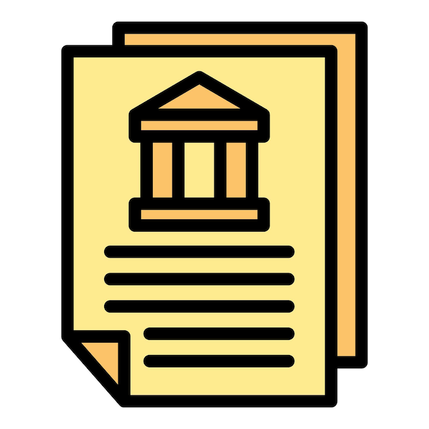Vector de contorno de icono de préstamo bancario Gestión personal Color plano de efectivo de crédito
