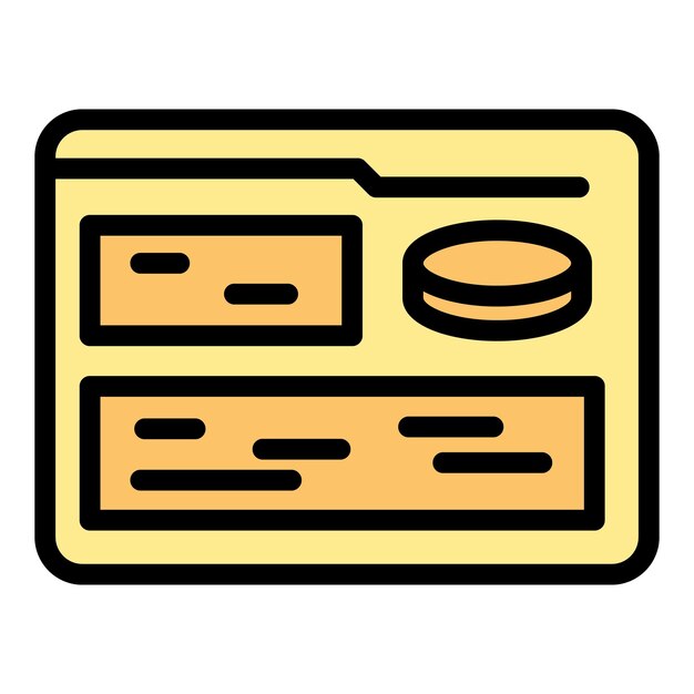 Vector de contorno de icono de préstamo web Costo del dinero Color plano del crédito bancario