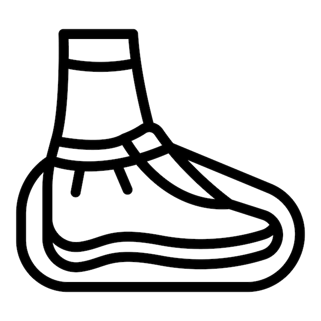 Vector de contorno de icono de prevención de calzado Equipo para pies Guantes de seguridad