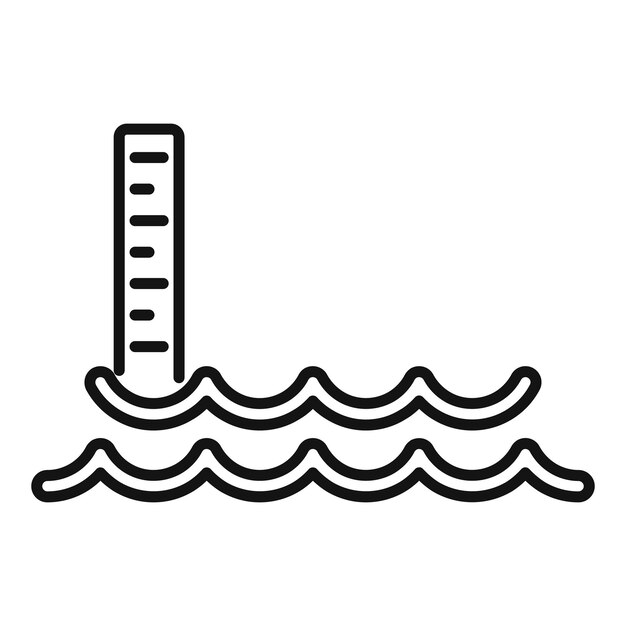 Vector de contorno del icono del problema del nivel del mar Desastres de cambio climático
