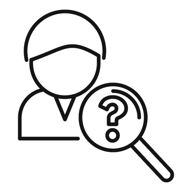 Vector de contorno del icono del proceso de búsqueda Datos de la tarjeta Anti