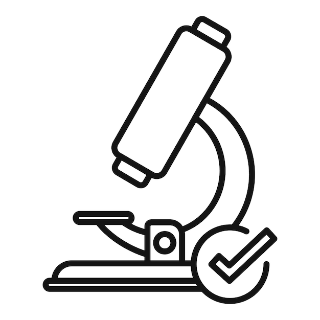 Vector de contorno del icono del producto probado al microscopio Política de seguridad