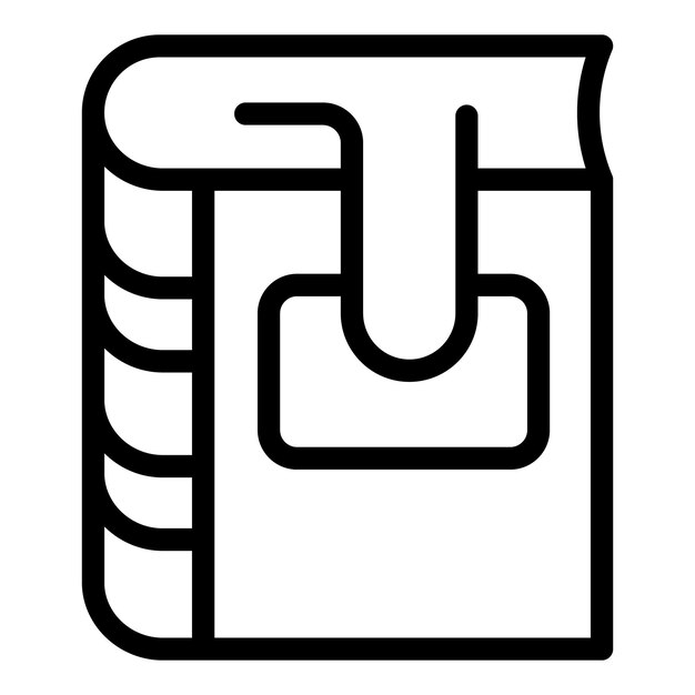 Vector de contorno del icono de la publicación del libro Lado abierto
