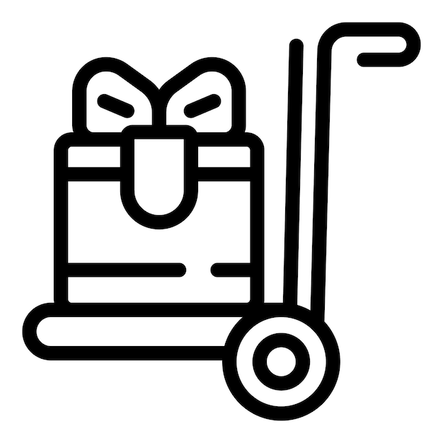 Vector de contorno del icono del punto de venta de regalos Servicio de entrega de ofertas
