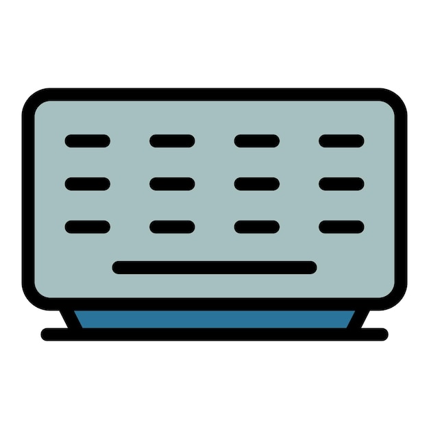 Vector de contorno del icono del radiador de piso Calentador eléctrico Caldera de convección de color plano