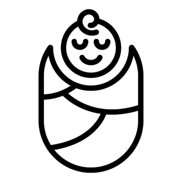 Vector de contorno de icono de recién nacido Mujer bebé Fertilidad femenina