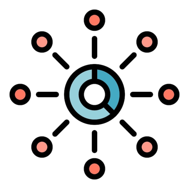 Vector de contorno de icono de reducción del esquema Idea de costo Decisión de negocio Color plano