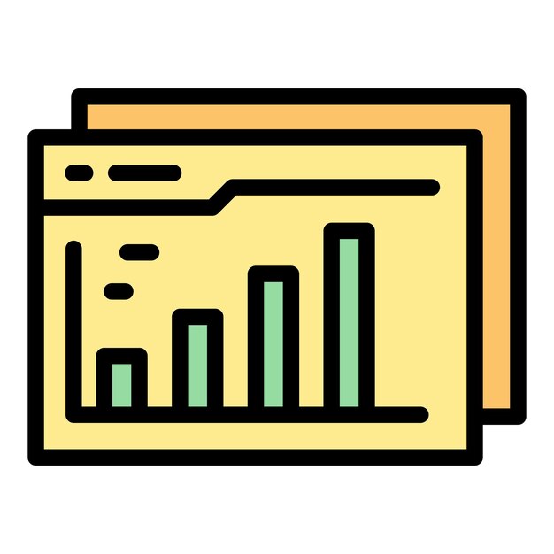 Vector de contorno de icono de referencia web Comparación financiera Unidad de tiempo color plano