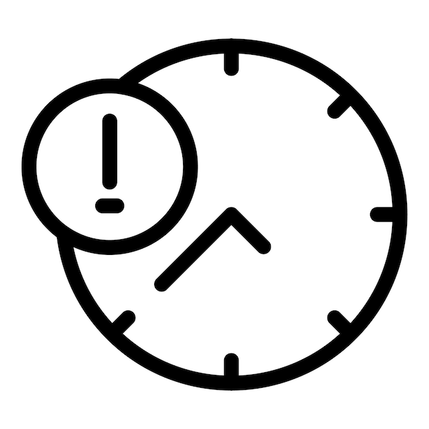 Vector de contorno del icono del reloj de duración Temporizador digital Programa de llamadas