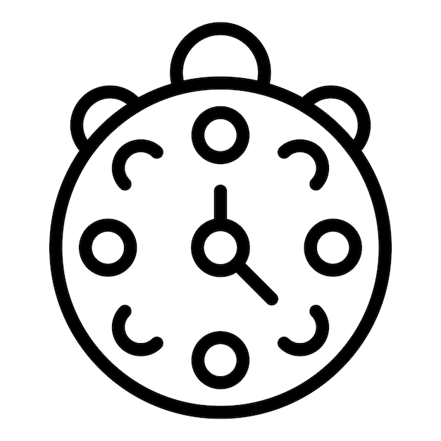 Vector de contorno de icono de reloj de jugador Consola de PC de juego en línea