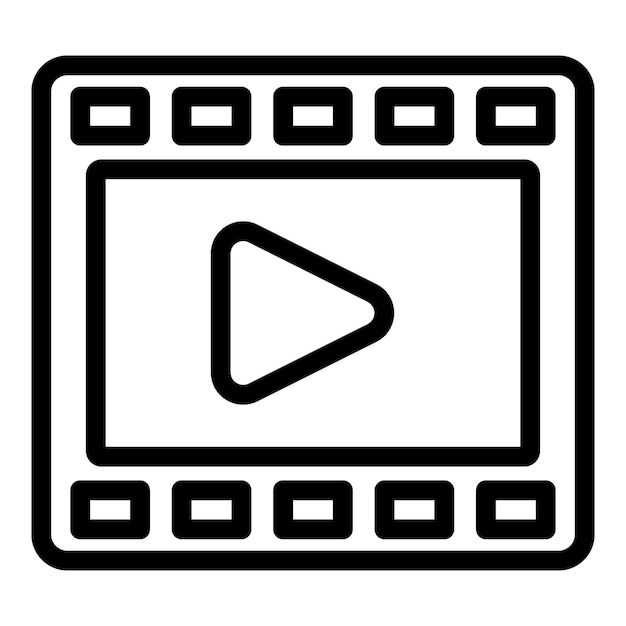 Vector de contorno del icono del reproductor de videoclips Disparo y filmación cámara de fotos Dispositivo de captura de imágenes