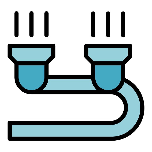 Vector de contorno del icono de riego de la manguera Sistema de agua Granja de color automático plano
