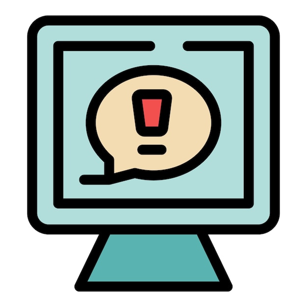 Vector de contorno de icono de riesgo de Internet Sistema en línea Protocolo móvil Color plano