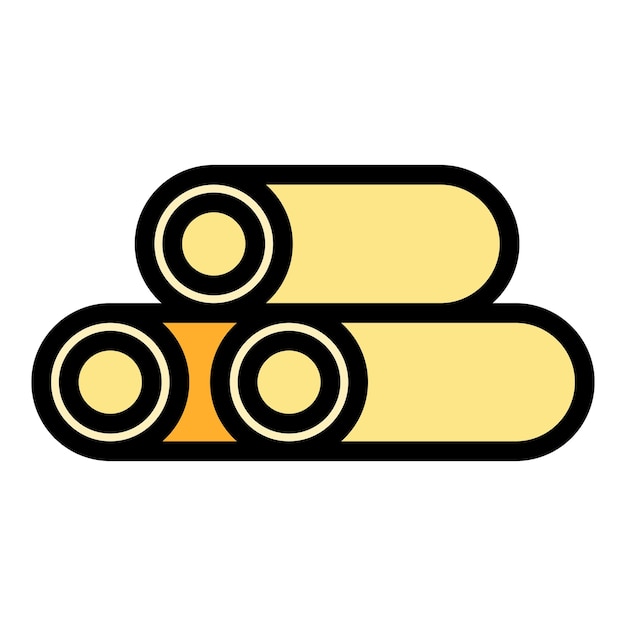 Vector de contorno del icono del rollo de bitume Reparación del techo Color de fijación superior plano
