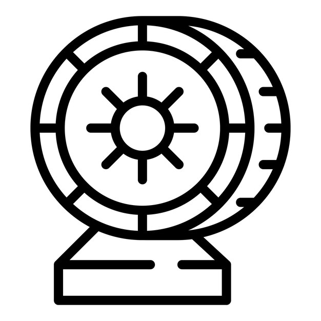 Vector de contorno del icono de la rueda de madera para mascotas Tienda de cuidado Accesorios para animales