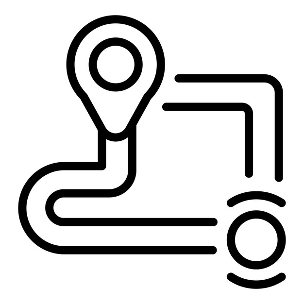 Vector de contorno del icono de la ruta de la tienda de la ciudad Mapa de la tienda GPS del supermercado