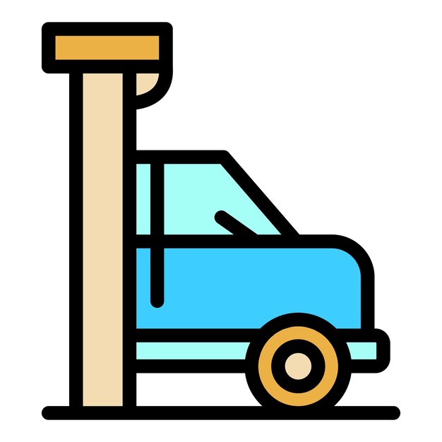 Vector de contorno del icono de salida del aparcamiento Lugar de aparcamiento Área de tráfico Color plano