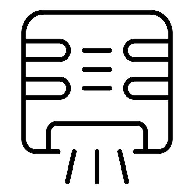Vector de contorno del icono del secador automático caliente Máquina de mano Secador de aire