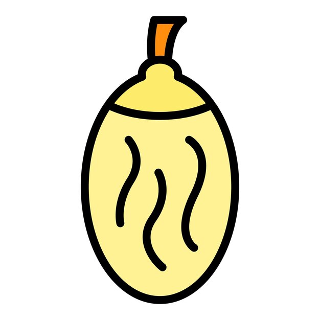 Vector de contorno de icono de semilla natural Fruta de dátiles Color seco dulce plano