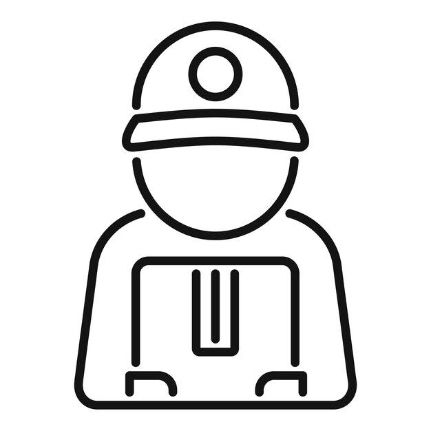 Vector de contorno del icono del servicio de mensajería rápida Tienda de contenedores