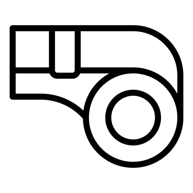 Vector de contorno de icono de silbato de fútbol Campamento deportivo Partido de equipo
